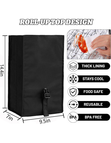 Bolsa de Almuerzo Aislada ZM-YOUTOO Negra 6L Plegable