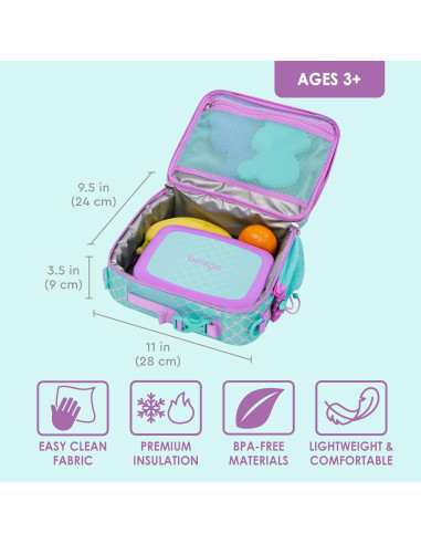 Bolsa de Almuerzo Bentgo Kids Sirena - Aislante y Resistente