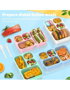 Caja Bento RGNEIN 4 Compartimentos 1.3L Apta Microondas 2