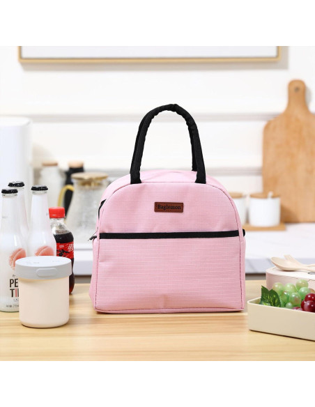 Bolsa de Almuerzo Aislada Baglemon Rosa 26x14.5x23cm