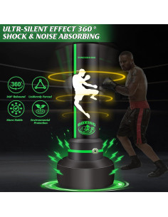 Saco de Boxeo YORWHIN CRSD-NZB03 con Guantes y Soporte 2