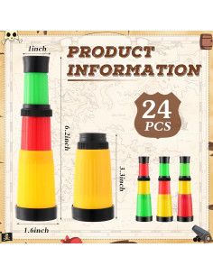 24 Telescopios Pirata de Plástico Foilswirl 8-15 cm Fiesta 2