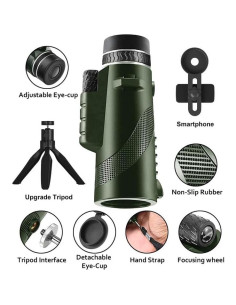 Monocular Alta Definición 80x100 Meonddizio con Trípode 2