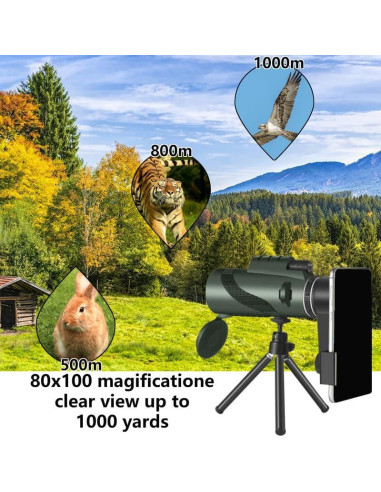 Monocular Alta Definición 80x100 Meonddizio con Trípode