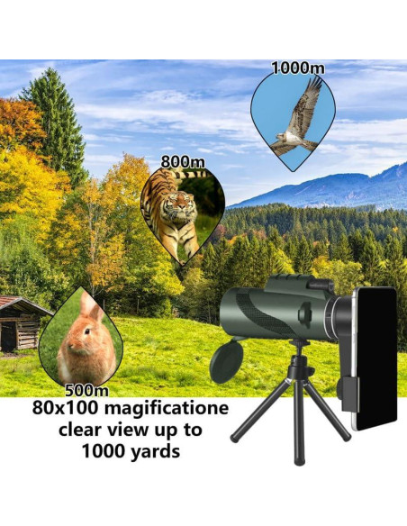 Monocular Alta Definición 80x100 Meonddizio con Trípode