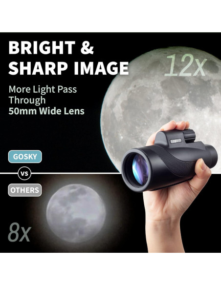 Telescopio Monocular Gosky Titan 12X50 Impermeable