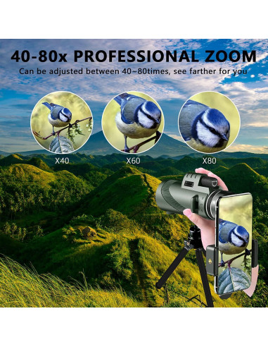 Monocular Telescopio 80x100 PhysioPhyx Alta Definición