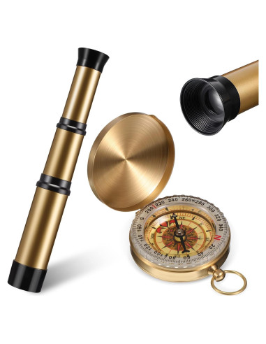 Telescopio Pirata Plegable con Brújula Juexica 22,66 cm