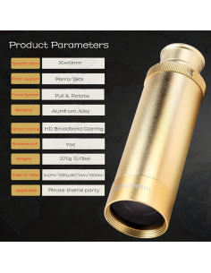 Telescopio Monocular Pirata Yourelexit 30x40 Plegable Oro 2