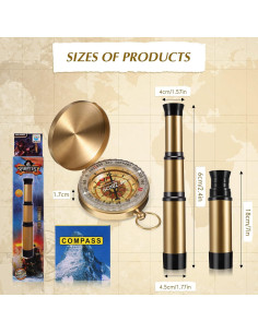 Telescopio Pirata Plegable con Brújula Juexica 22,66 cm 2