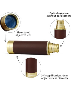 Telescopio Monóculo NewDoar 25x30 Aluminio Dorado 2