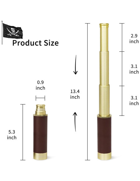 Telescopio Monóculo NewDoar 25x30 Aluminio Dorado
