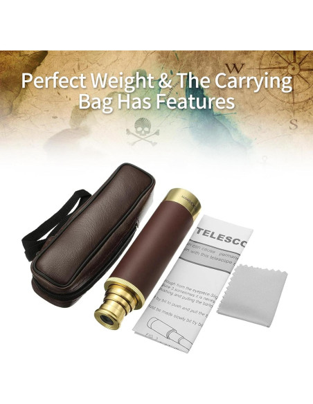 Telescopio Monóculo NewDoar 25x30 Aluminio Dorado