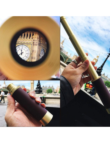 Telescopio Monóculo NewDoar 25x30 Aluminio Dorado