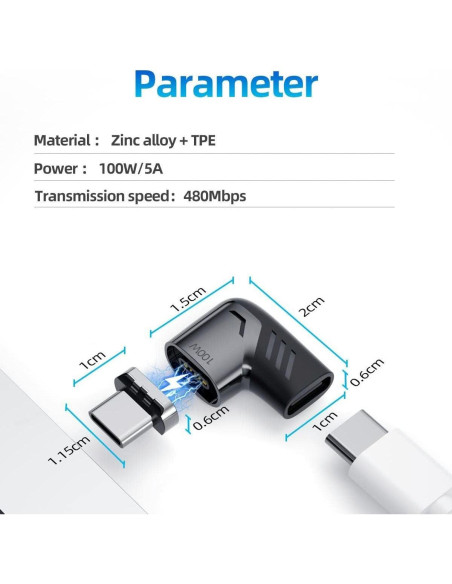 Adaptador BoxWave MagnetoSnap PD 100W para HOTO Tactics