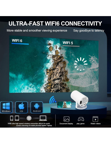 Mini Proyector DCHAV HY300 Pro WiFi Bluetooth 720p 4K
