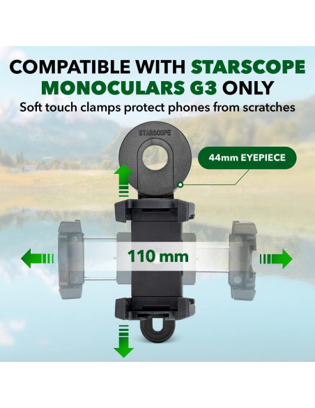 Adaptador de Teléfono Monocular STARSCOPE G3 10x Negro