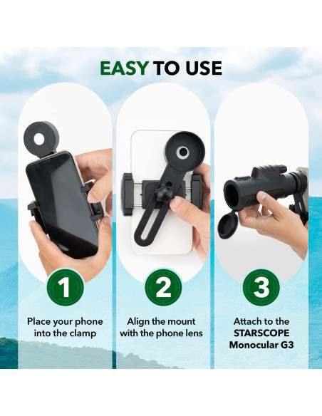 Adaptador de Teléfono Monocular STARSCOPE G3 10x Negro