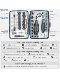 Juego de Destornilladores 68 en 1 KeenWise, Acero, 0.99 kg 2