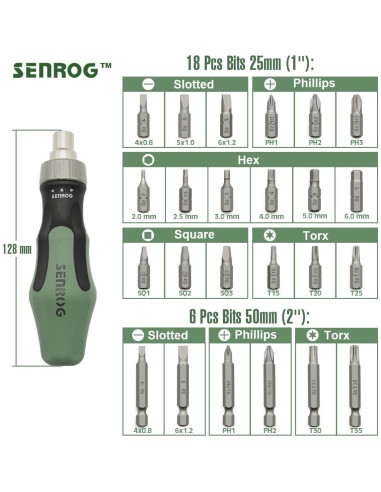 Destornillador de 24 en 1 SENROG con bits intercambiables