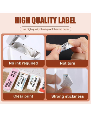 Papel de Etiqueta Blanco Haihaixiong 3 Rollos 12x40mm