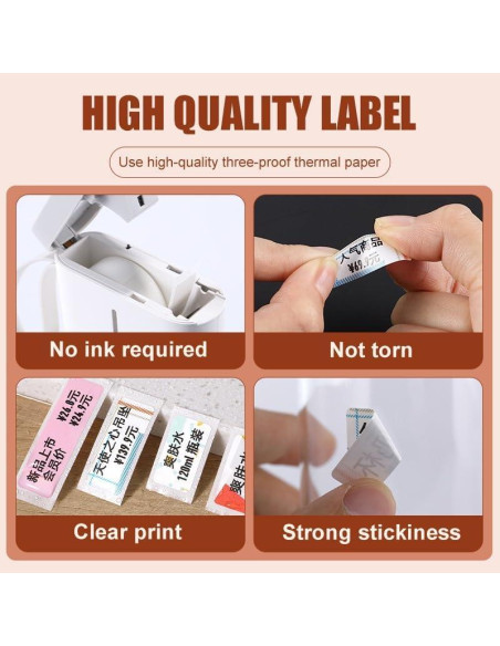 Papel de Etiqueta Blanco Haihaixiong 3 Rollos 12x40mm