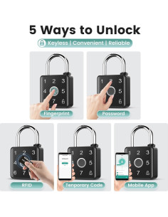 Candado Inteligente Biometrico Oushite SP900 Negro 2