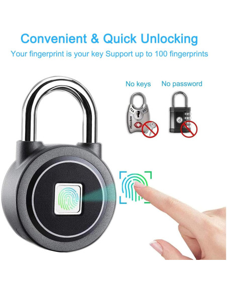 Candado Biométrico MEGAFEIS Bluetooth Gris 181g Candado Biométrico MEGAFEIS Bluetooth Gris 181g
