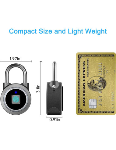 Candado Biométrico MEGAFEIS Bluetooth Gris 181g