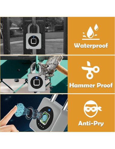 Candado Biométrico Pothunder YL-P6BF Plata con APP