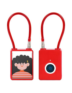 Candado Biométrico Wisetail Rojo para Taquillas y Equipaje