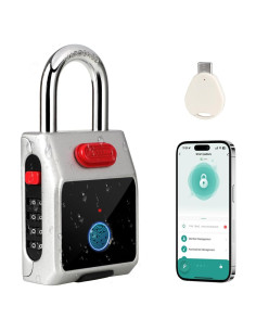 Candado Inteligente KENNEAS Biometrico Plateado IP65