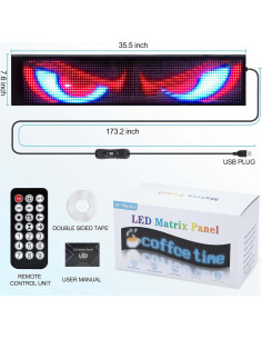 Letrero LED Hirealou 90x19 cm Ojos de Diablo Programable 2
