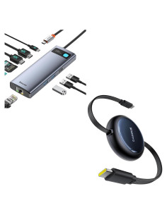 Baseus Hub USB C 9 en 1 Doble Monitor 4K 120Hz y Cable 1.5m