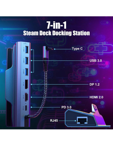 Estación de Acoplamiento 7 en 1 BDFFLY para Steam Deck