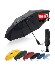 Paraguas Compacto Automático Resistente al Viento 210T Negro