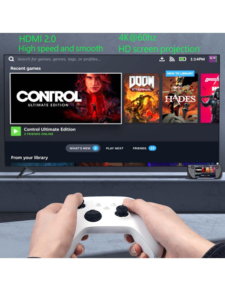 Dock 6 en 1 para Steam Deck Yunzuo HDMI 4K 100W USB-C