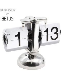 Reloj de Mesa Betus Retro Digital 20x16x8 cm Blanco 2