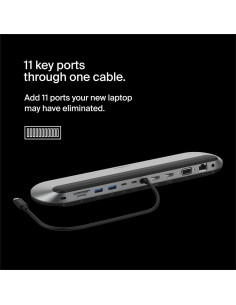 Dock USB-C 11-en-1 Belkin Connect Pro 100W 10Gbps Gris 2