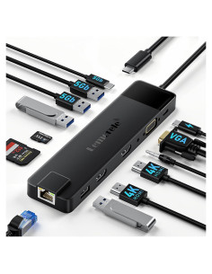 Estación de Acoplamiento USB C 13 en 1 Lemorele TC100