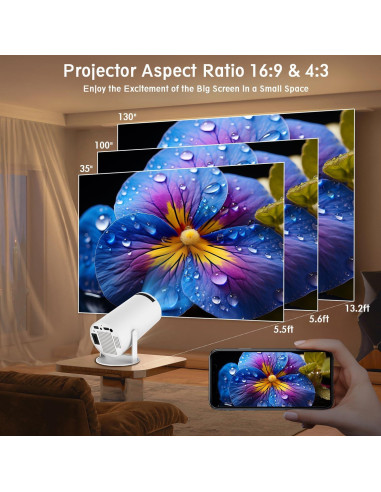 Mini proyector portátil Chicdaze HY300 PRO 1080P WiFi Bluetooth