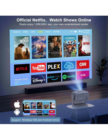 Proyector portátil COOLKANGAROO 1080P WiFi Bluetooth 4K