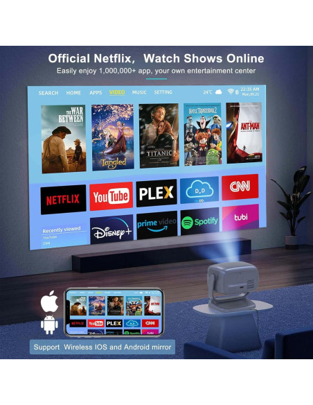 Proyector portátil COOLKANGAROO 1080P WiFi Bluetooth 4K