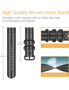 Banda de Nylon Fintie para Samsung Galaxy Watch 46mm 22mm 2