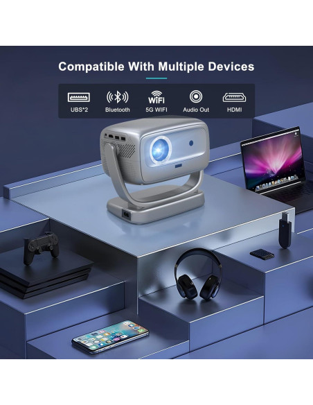 Proyector portátil COOLKANGAROO 1080P WiFi Bluetooth 4K