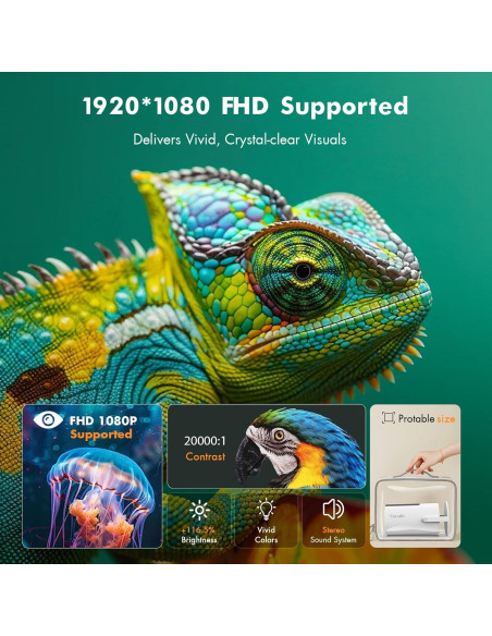 Mini Proyector Portátil Tecaki X5 1080P 4K WiFi Bluetooth