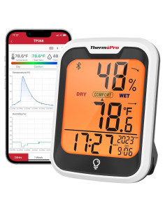 Termómetro Bluetooth ThermoPro TP358 con higrómetro y reloj