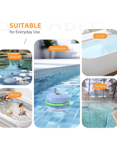 Termómetro de piscina Bluetooth Inkbird Flotante LCD 70m