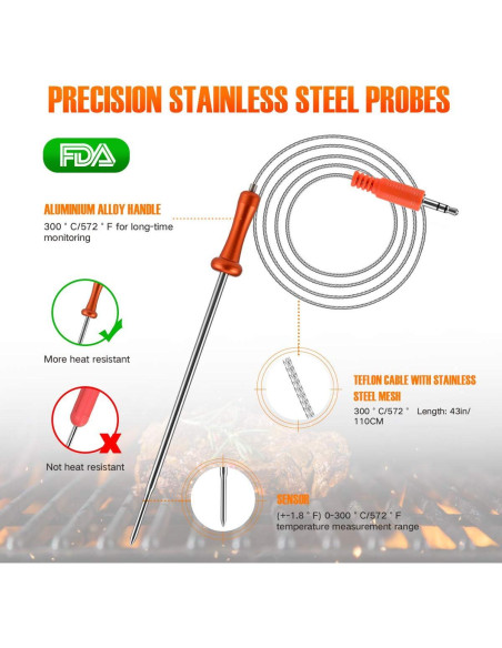 Termómetro Digital de Carne Bluetooth Tianyao FS-52 152m Termómetro Digital de Carne Bluetooth Tianyao FS-52 152m