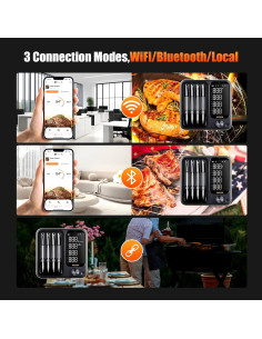 Termómetro de carne WiFi 4 sondas INKBIRD INT-14-BW 2